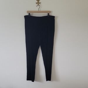 Chico's Travelers Slim Leg Black Stretch Velvet Pull-on Pants Size Large
